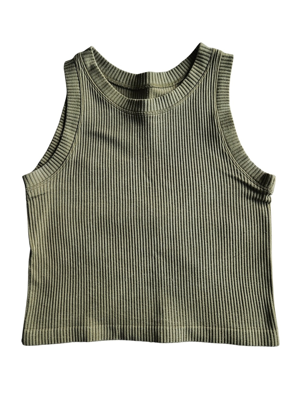 Women’s M/L Ribbed Tank Top - Olive Green